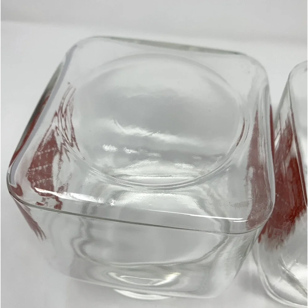 Set 2 Vintage Glass Canister Jar 6 3/4